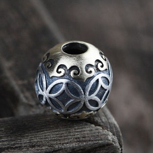 Sterling Silver Round Spacer Beads, Vintage Spacer Beads, Rosary Beads, Tibetan Spacer Beads 9mm*9mm