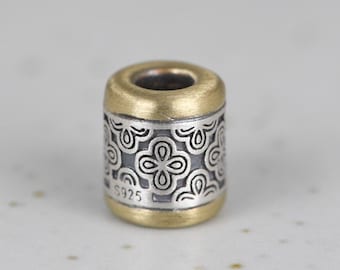 Sterling Silber Vier Kleeblatt Perlen, Silber Blatt Perlen, Armband Spacer Perle, Halskette Perle