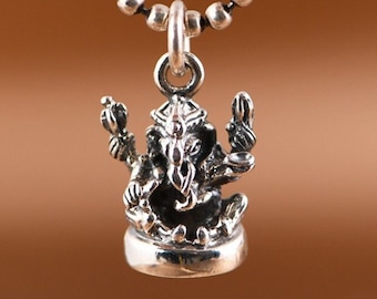 Sterling Silver Ganesha Pendant, Hindu Pendant, Ganesh Pendant, Ganpati Pendant, Ganesha Jewelry, Lord Ganesha Pendant, Elephant God Pendant