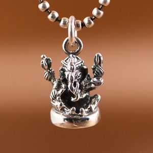 Sterling Silver Ganesha Pendant, Hindu Pendant, Ganesh Pendant, Ganpati Pendant, Ganesha Jewelry, Lord Ganesha Pendant, Elephant God Pendant