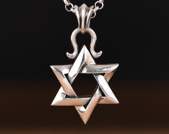 Pendentif étoile de David en argent sterling, pendentif étoile juive, bijoux étoile de David, bijoux juifs, Magen David, cadeau pour lui