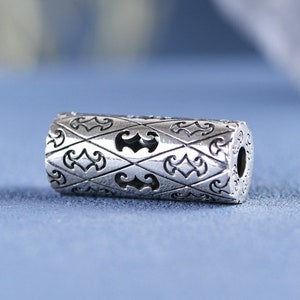 990 Sterling Silver Bat Barrel Pendant,Silver Barrel Beads,Silver Bat Jewelry, Silver Bat Pendant,Bat Tube Beads ,Bat Jewelry