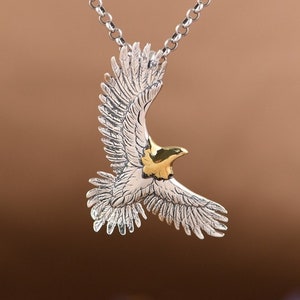 Adler Halskette Anhänger, Adler Charm Schmuck, Adler Anhänger, Weißkopfseeadler Anhänger, hochfliegende Adler Halskette