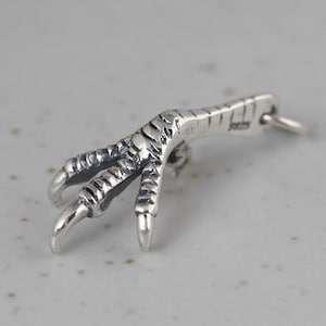 Sterling Silver Eagle Claw Charm Pendant, Silver Dragon Claw Charm