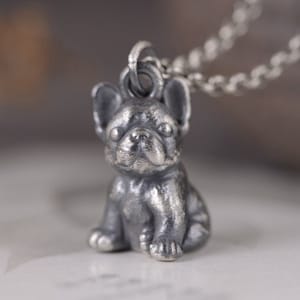 990 Sterling Silver French Bulldog Charm, French Bulldog Necklace Pendant, French Bulldog Jewelry
