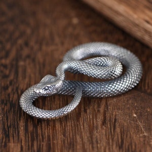 Sterling Silver Black Mamba Snake Necklace Pendant, Silver Snake Pendant Charm, Snake Jewelry, Serpent Pendant, Animal Pendant, Snake Gift