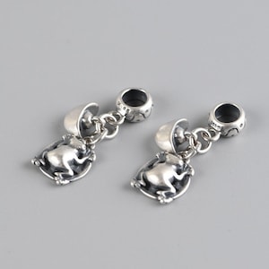 990 Sterling Silver Frog Ingot Pendant Charm, Lucky Fortune Frog Charm