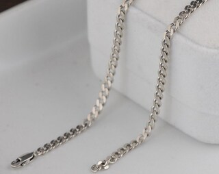 Collana In Argento Sterling 925 Con Catena A Maglie Cavo 3mm - Lunghezza 55cm (21.6") - Joe-Jewelry