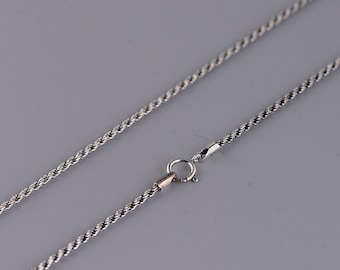 Sterling Silver Rope Chain 1.6mm, Length 16-32 inch, Solid Sterling Silver Chain, Rope Chain Necklace, Vintage Chain, Twisted Rope Chain