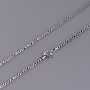 Catena a corda in argento sterling 1,6 mm, lunghezza 16-32 pollici, catena in argento sterling massiccio, collana a catena a corda, catena vintage, catena a corda intrecciata