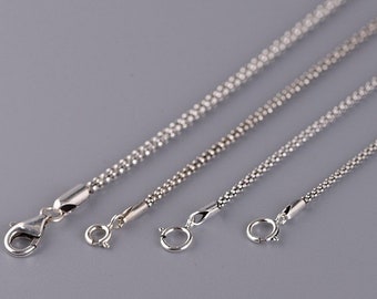 Sterling Silver Popcorn Chain 1.5mm-2.5mm,Length 16inch-32inch, Long Popcorn Chain, Popcorn Silver Chain, Sterling Silver Chain