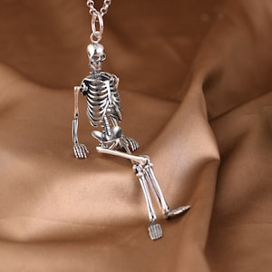 Sterling Silver Skull Pendant Charm, Skull Jewelry, Gothic Pendant, Gothic Jewelry, Day Of The Dead, Halloween Jewelry, Skeleton Jewelry
