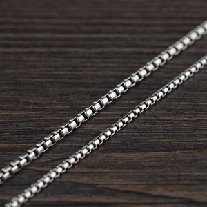 Sterling Silver Box Chain 2.5mm 3mm, Length 18-32inch, Box Chain Necklace, Solid Sterling Silver Chain