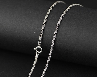Sterling Silver Rope Chain Necklace,1.3mm, 2.3mm, 16-inch-26-inch