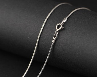Sterlingzilveren omegaketting 1 mm 2 mm 16 inch, 18 inch, omega ketting ketting, korte ketting ketting, dunne zilveren ketting