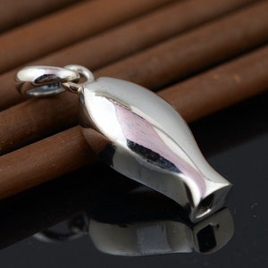 Sterling Silver Whistle Pendant Charm, Coach Whistle Pendant, Vintage Whistle Pendant, Whistle Jewelry, Coach Gifts, Teacher Gifts