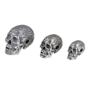 Sterling Silver Skull Beads, Skull Bracelet Charm, Skull Pendant Charm, Skull Jewelry, Day Of The Dead, Halloween Beads, Skull Head Beads image 7