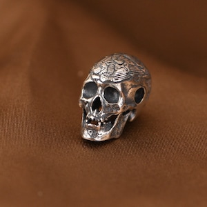 Sterling Silver Skull Beads, Skull Bracelet Charm, Skull Pendant Charm, Skull Jewelry, Day Of The Dead, Halloween Beads, Skull Head Beads image 5
