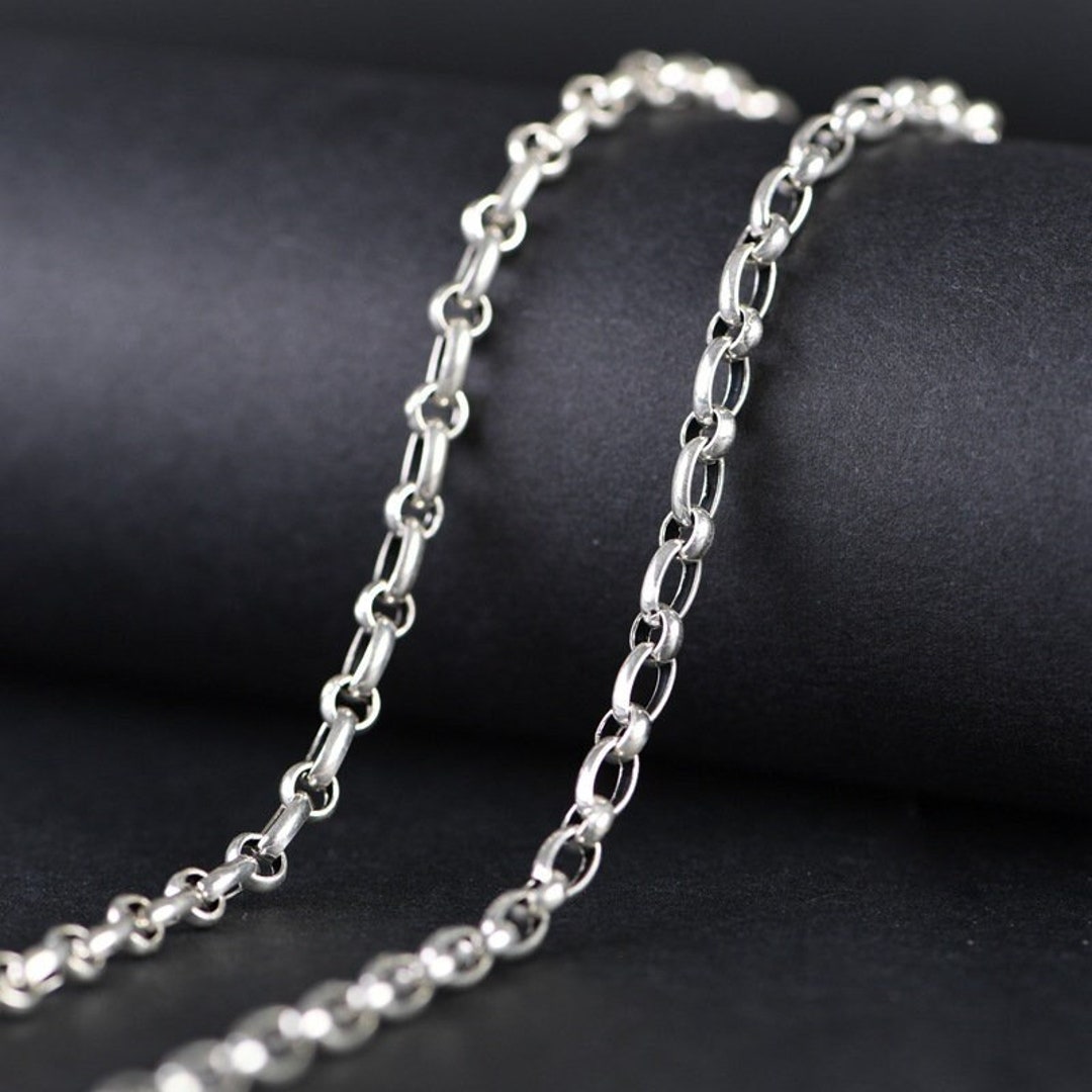 Sterling Silver Rolo Chain 4mm, Length 20-30inch, Vintage Chain ...