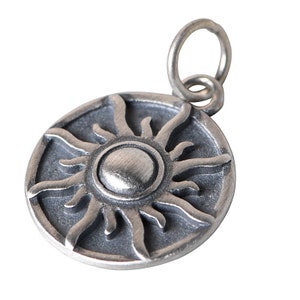 Sterling Silver Sun Pendant Charm, Sun Medallion Pendant, Sun Jewelry ...