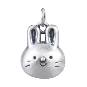 990 Sterling Silver White Rabbit Necklace Pendant, Silver Rabbit Zodiac Charm, Silver Animal Jewelry image 7