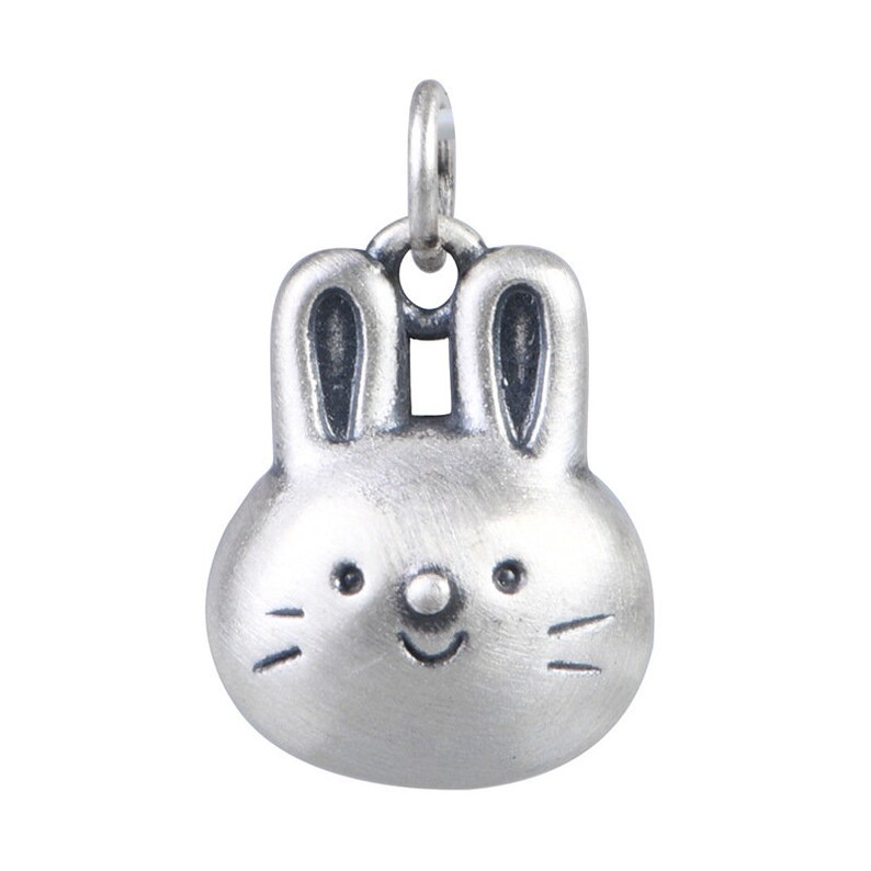 990 Sterling Silver White Rabbit Necklace Pendant, Silver Rabbit Zodiac Charm, Silver Animal Jewelry image 7