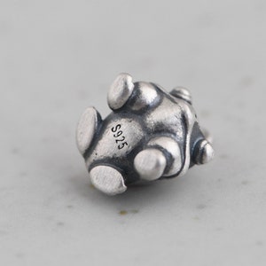 Sterling Silver 3D Frog Necklace Pendant, Cute Frog Charm, Frog Animal Charm image 3