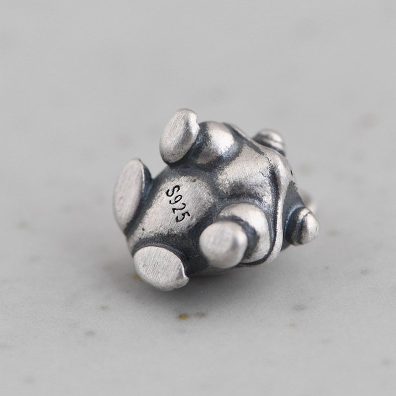 Sterling Silver 3D Frog Necklace Pendant, Cute Frog Charm, Frog Animal Charm image 3