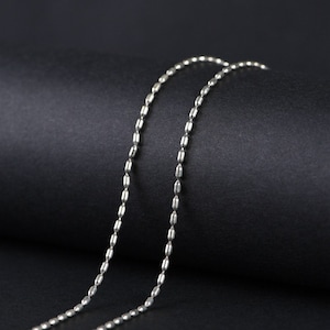 Sterling Silver Bead Chain Necklace 1.2mm 45cm 18inch, Rice Bead Chain, Oval Ball Chain, Dainty Single Chain
