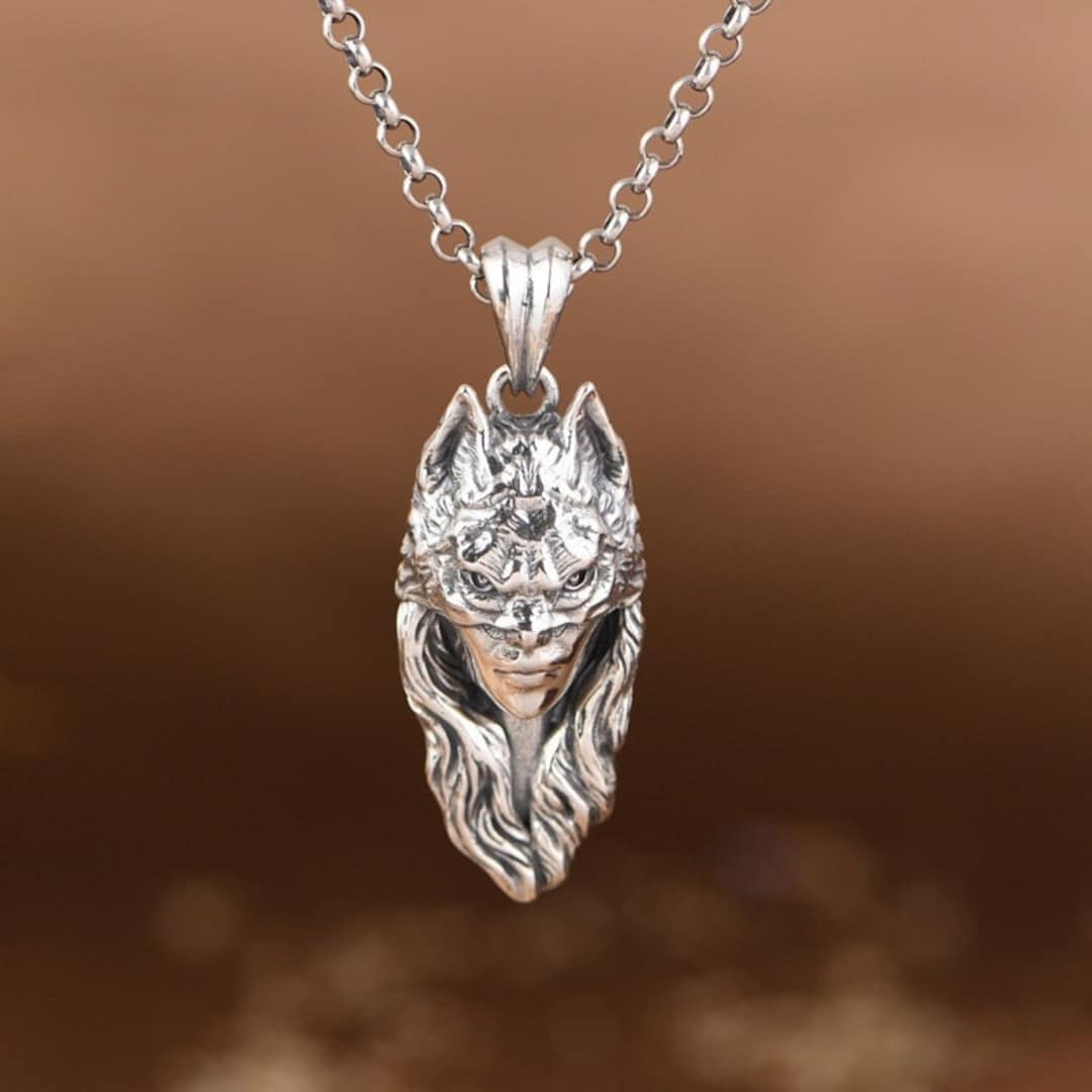 Sterling Silver Wolf Pendant Charm Wolf Jewelry Wolf Head Etsy