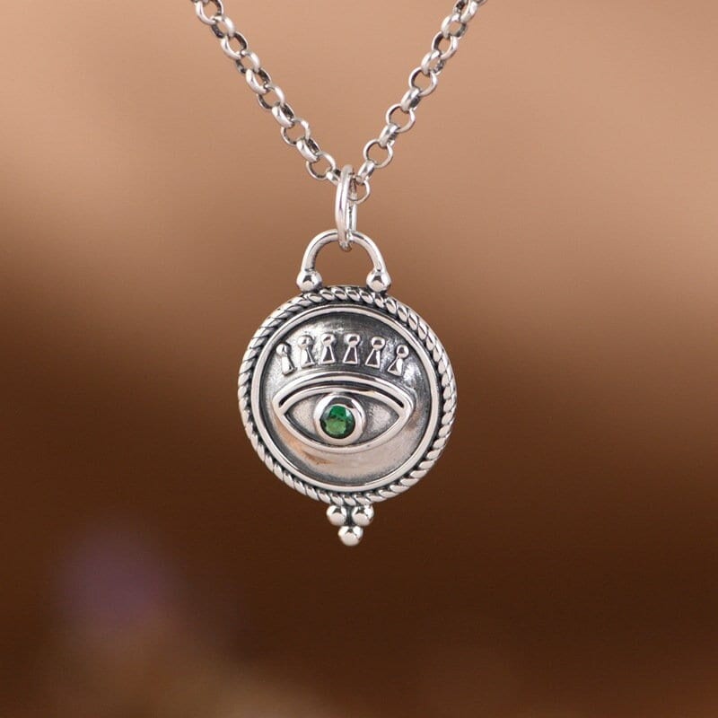 Sterling Silver Eye Pendant Charm, Evil Eye Pendant, Evil Eye Charm, All Seeing Eye, Third Eye Pendant, Evil Eye Amulet, Medallion Pendant