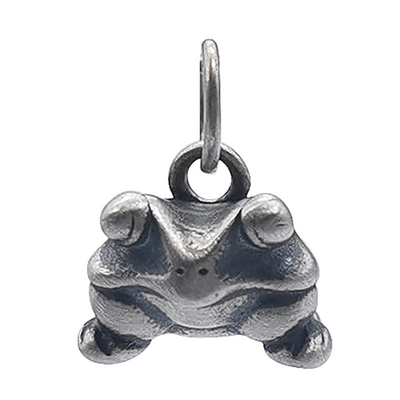 Sterling Silver 3D Frog Necklace Pendant, Cute Frog Charm, Frog Animal Charm image 6