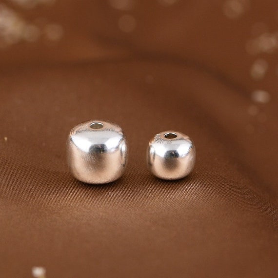 999 Sterling Silver Barrel Beads, Glossy Beads, Spacer Beads, Mala Beads, Bracelet Beads, Necklace Beads, Beads For Jewelry