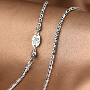 Sterling Silver Foxtail Chain 2.5mm, Length 20inch-24inch, Foxtail Chain Necklace, Handmade Jewelry