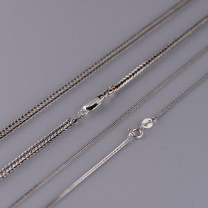 Sterling Silver Foxtail Chain 1mm 2.5mm, Length 40cm-80cm, Pendant Chain, Woven Chain, Handmade Chain