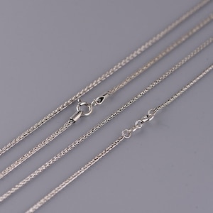 Sterling Silver Wheat Chain 1.4mm 1.6mm 1.8mm, Length 40cm-65cm, Minimalist Necklace Chain