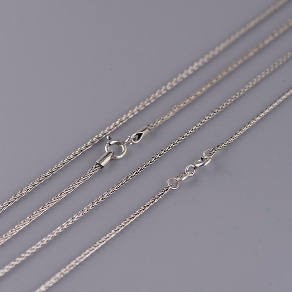Sterling Silver Wheat Chain 1.4mm 1.6mm 1.8mm, Length 40cm-65cm, Minimalist Necklace Chain