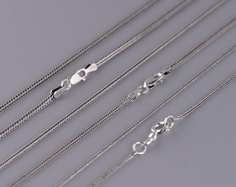 Sterling Silver Foxtail Chain 0.9mm-1.6mm,Length 40cm-80cm, Vintage Necklace Chain