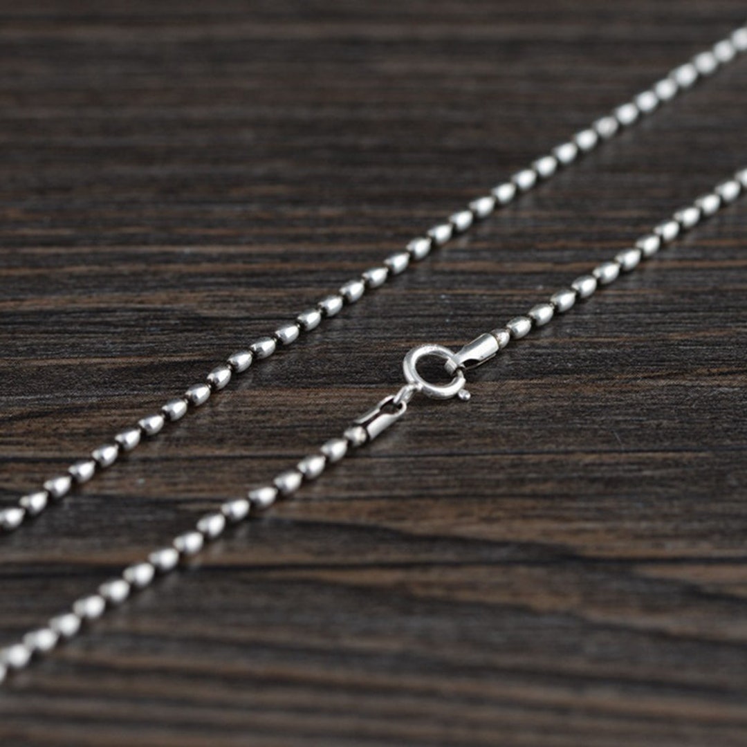 Sterling Silver Rice Bead Chain 1.2mm Length 40cm80cmoval Etsy