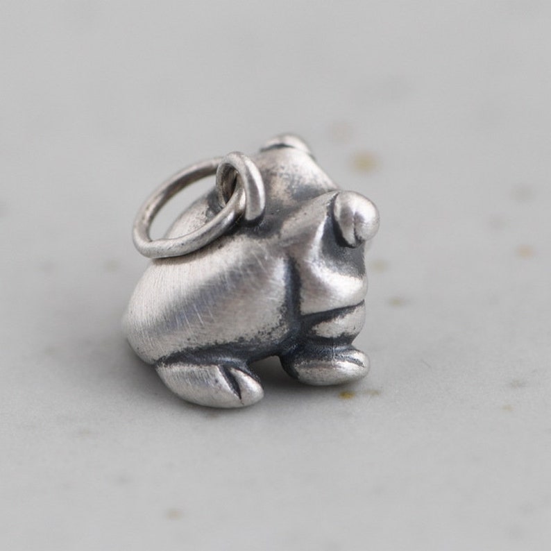 Sterling Silver 3D Frog Necklace Pendant, Cute Frog Charm, Frog Animal Charm image 4