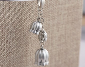 Boucle d'oreille orchidée en argent sterling, breloque de collier orchidée, breloque pendentif fleur, bijoux orchidées, bijoux floraux, cadeau pour elle