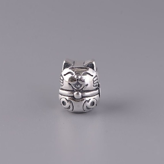 Sterling Silver Lucky Cat Charm - Maneki Neko Charm