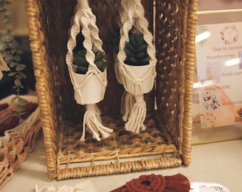 Mini plant hanger macrame