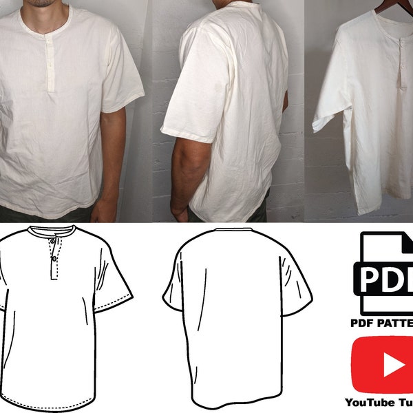 Woven T-Shirt Sewing Pattern PDF  and Instructions Digital (With Video Tutorial)