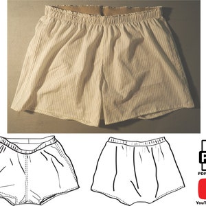 Boxer Shorts PDF Sewing Pattern and Instructions Digital (With Video Tutorial)