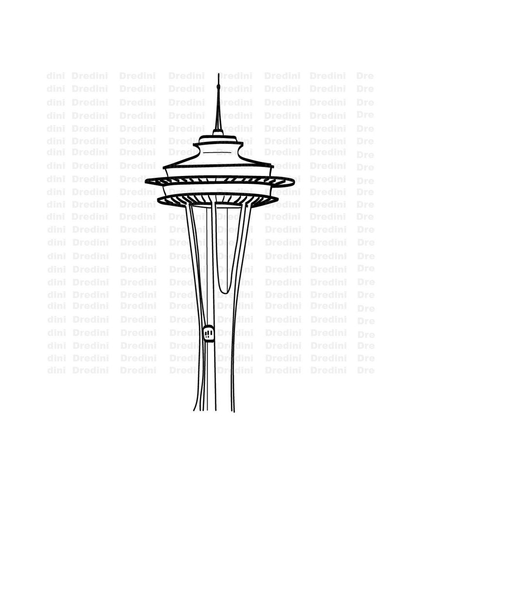 Seattle Space Needle SVG, Instant Download, Seattle Clipart, PNG, Dxf