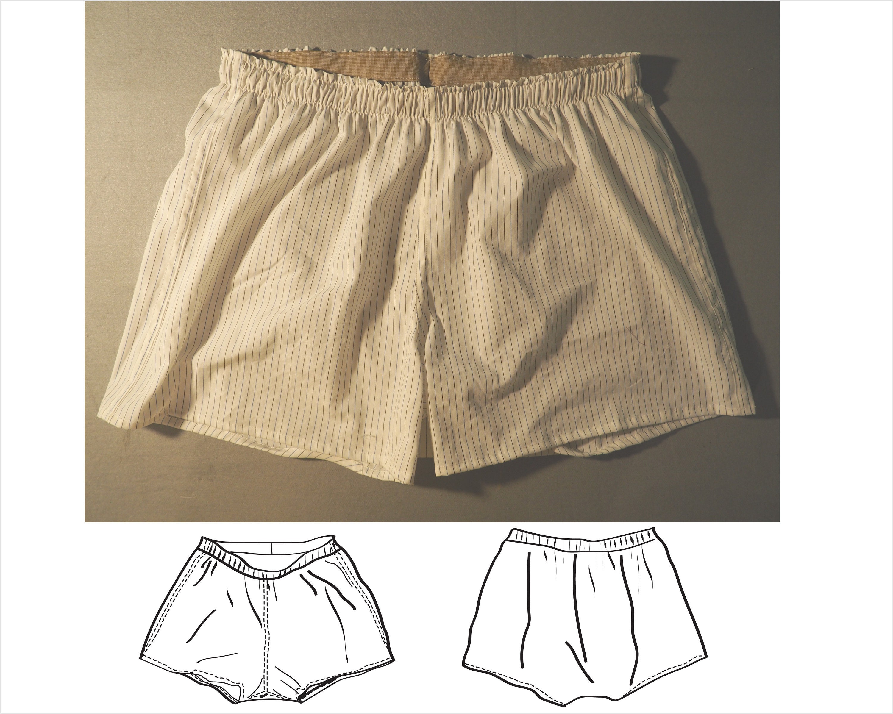 Boxer Shorts PDF Sewing Pattern and Instructions Digital With Etsy