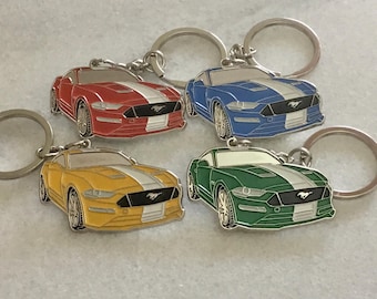 Ford Mustang GT Keyring, Modern Muscle Car Accessory, S550 Mustang Keychain, Gifts for Car Guys