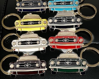 1965 Ford Mustang Keyring, Classic Muscle Car Gift for Men, Vintage Car Keychain, Mustang Owner Gift, Garage Man Cave Accessories