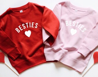 Besties Pullover, Valentines day, Valentines day sweater, kids sweater, toddler pullover, Friends